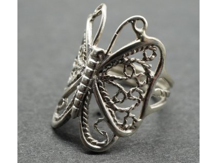 Stříbrný prstýnek motýlek §