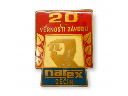 Odznak 20 LET VĚRNOSTI ZÁVODU NAREX DĚČÍN (x19233)