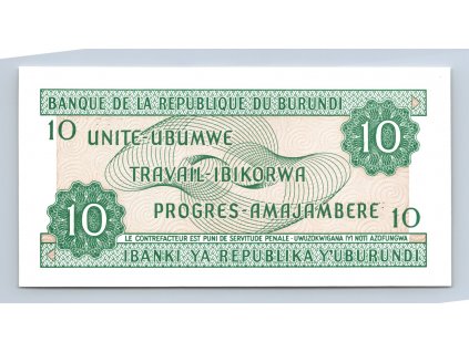 BURUNDI - 10 UNITE- UBUMWE