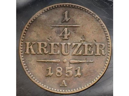F.J. 1/4 Kreuzer 1851 A Wien