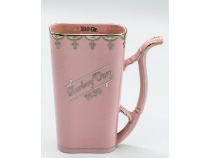 Lázeňský pohárek růžový porcelán KARLOVY VARY 1936
