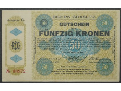 Kraslice - Graslitz, 50 Kronen, 1918