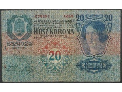 Rakousko-Uhersko - 20 kronen 1913 s. 1259