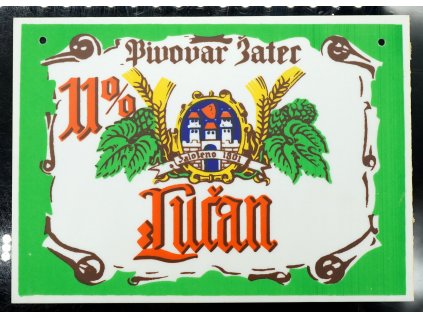 Cedule od piva pivo LUČAN pivovar Žatec