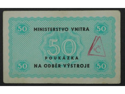 50 korun poukázka na výstroj MINISTERSTVO VNITRA