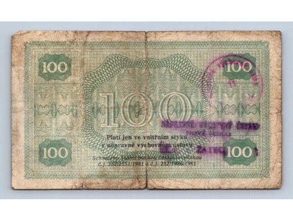 100 korun ústavní poukázka nové sedlo žatec