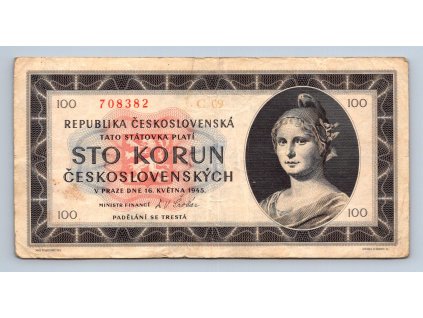 100 korun 1945 serie C 09