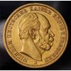 Zlatá mince 20 marek 1872 B Wilhelm I. Pruský