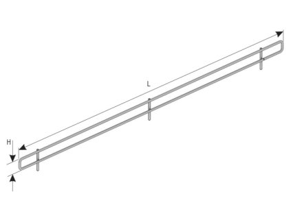 Přední zarážka chromová 100x3cm