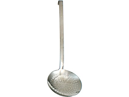 Cedníková lžíce nerezová, průměr 10 cm