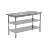 Nerezový prostorový stůl 2 police 130x70x85cm