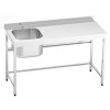Nerezový stůl s dřezem vlevo lisovaný 160x60x85cm, (dřez 50x40x30cm)