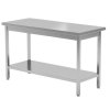 Nerezový prostorový stůl s policí 130x70x85cm