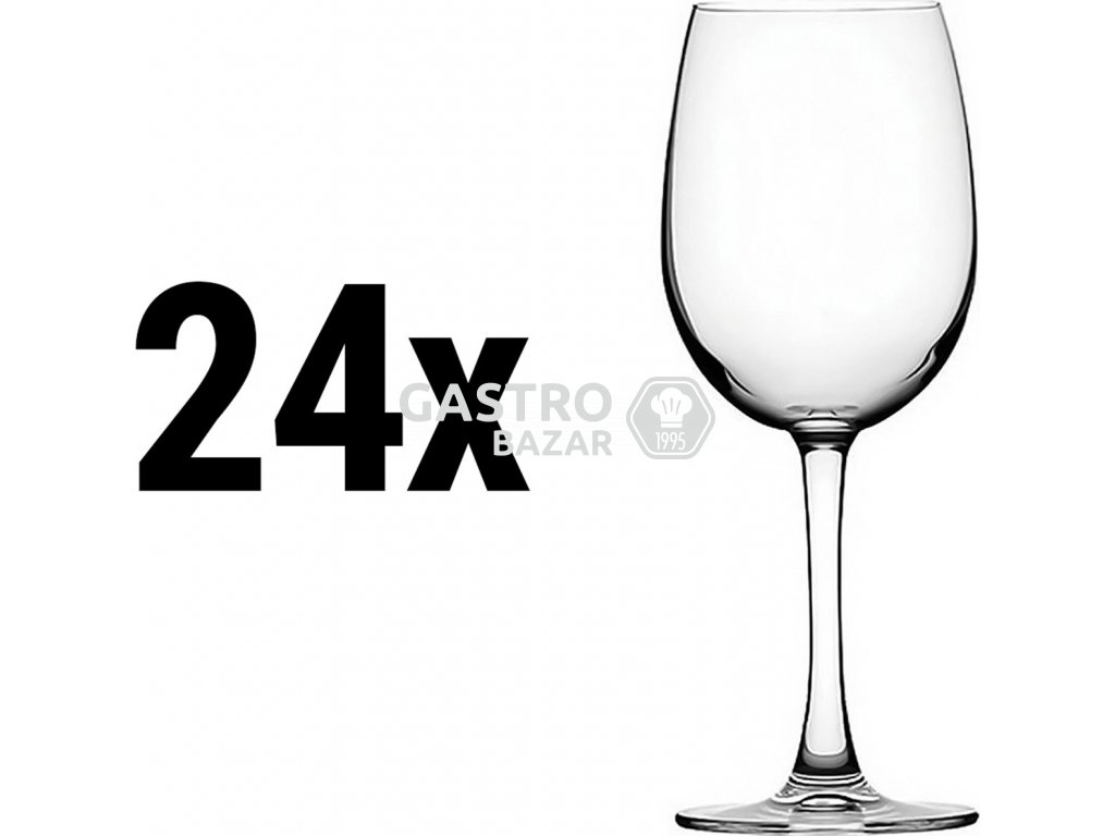 (24 kusů) NUDE - sklenice na bílé víno - 360 ccm - kalibrováno na 0,2 litru