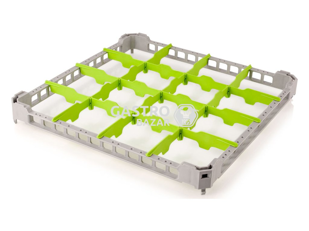 Horná hrana pre kôš na sklo - 50 x 50 mm - so 16 priehradkami