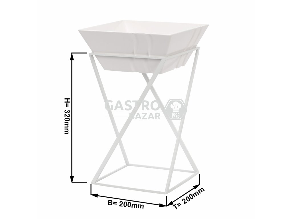 Etagere / Buffet stand - White - incl. 1 melamine bowl - Rectangular