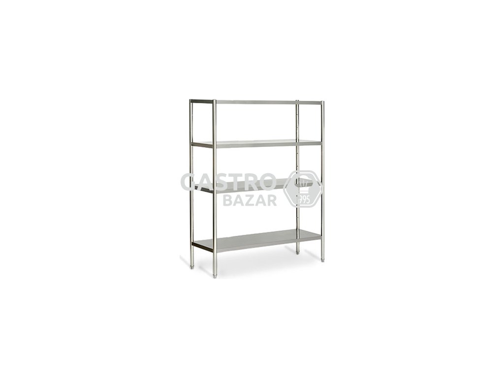 Nerezový regál ECO - 1,8 x 0,5 m - so 4 policami (NASTAVITEĽNÉ)
