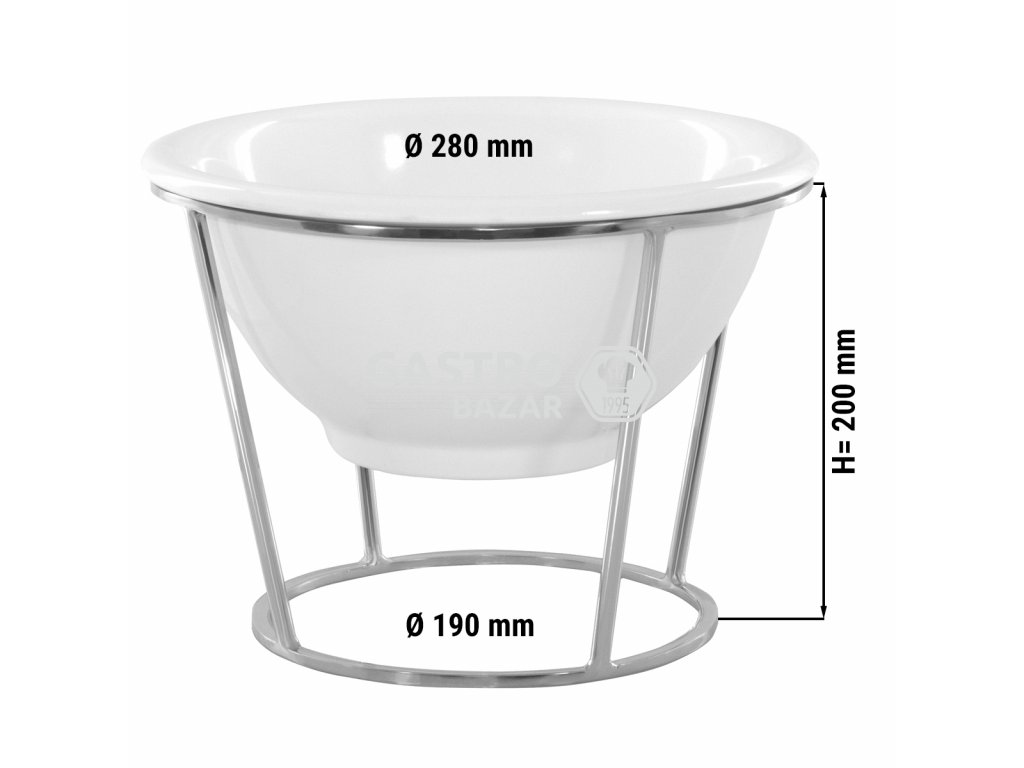Etagerie / Buffet stand - Chrome - incl. 1 melamine bowl - round