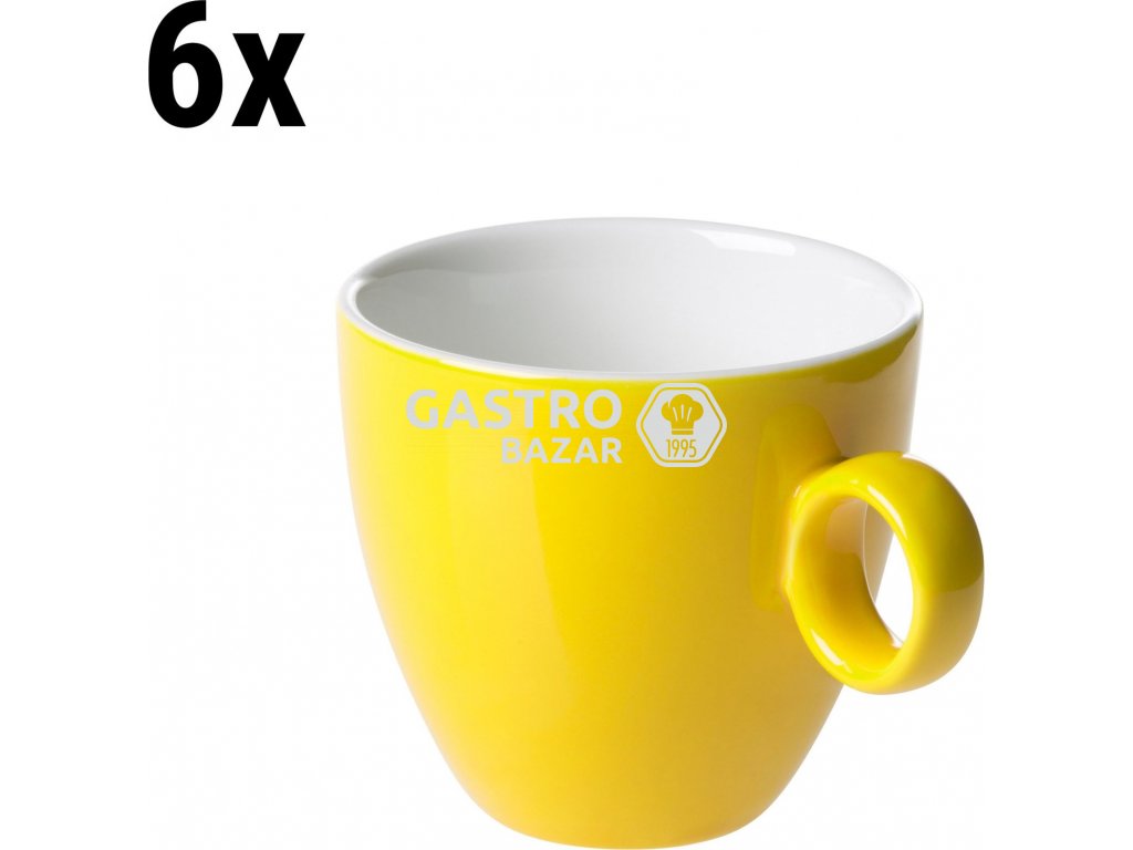 6 kusů) BART COLOR CAFE - Hrnek na kávu - 17 cl - Žlutá - Gastro-bazar.