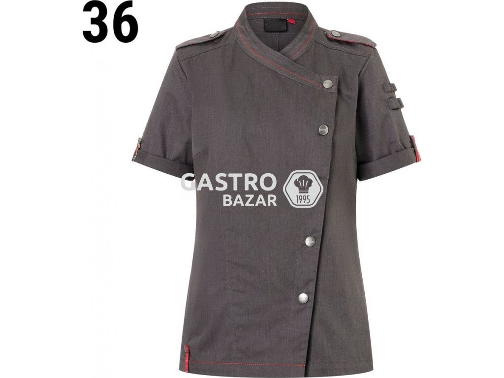 Dámský kuchařský rodnon v džínovém stylu s krátkým rukávem ROCK CHEF®-Stage2