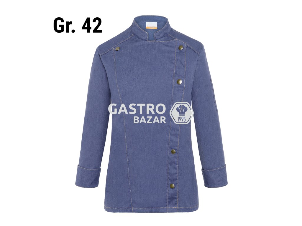 KARLOWSKY | Ladies Cooking Jacket Jeans Style - Vintage Blue - Size: 42