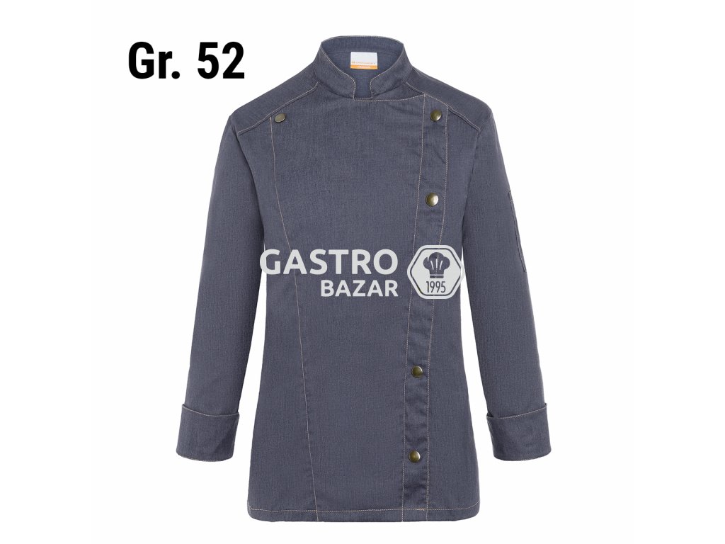 Karlowsky- Dámska kuchárska bunda -Jeans Style - Vintage čierna - Veľkosť: 52