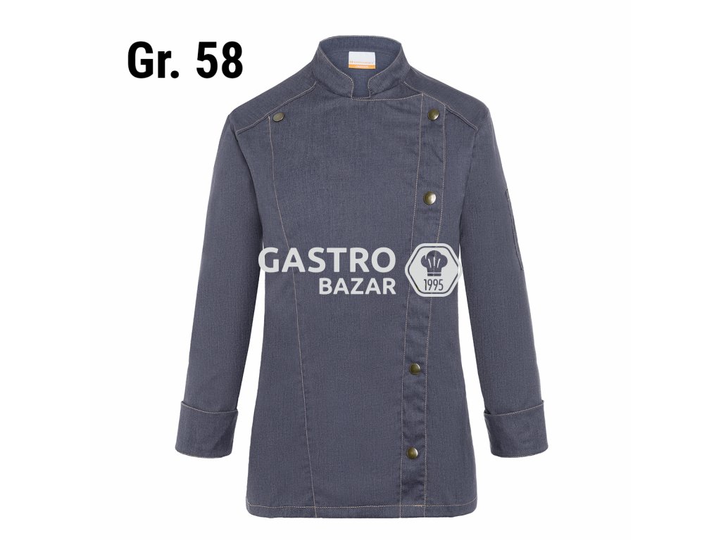 KARLOWSKY | Ladies Cooking Jacket Jeans Style - Vintage Black - Size: 58