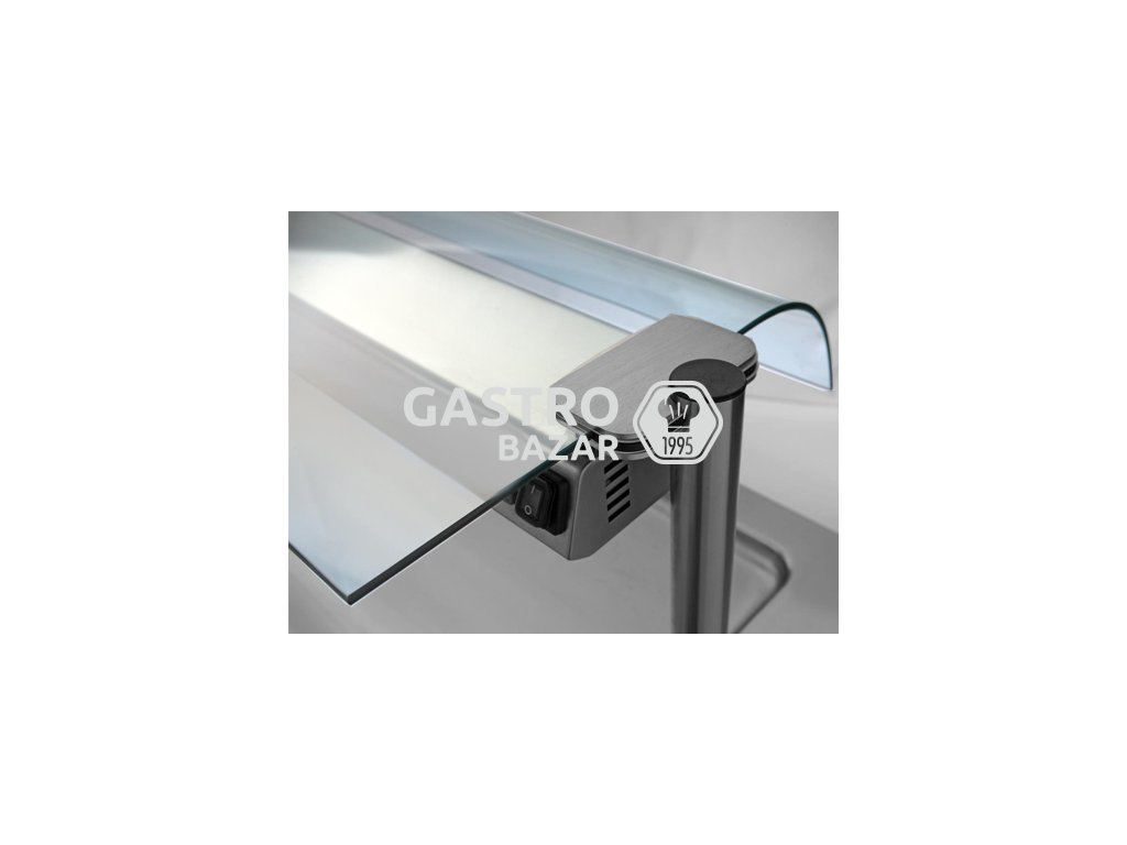 Jednostranná sklenená zástena proti kýchaniu s policou pre vstavané pulty - 1,1m