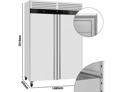 Chladnička ECO - GN 2/1 - 1400 litrov - 2 dvierka - vnútro dvierok z plastu