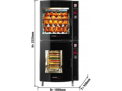 UBERT | Rotační gril na kuře - včetně konvektomatu CONVEX® 8x GN 1/1