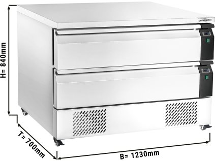 Mraziaca podstavba s 2 zásuvkami - 1,23 m - pre GN 1/1 + GN 2/1 - 227 litrov