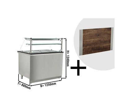 Vyhřívaná vitrína 1,5 m - 4x GN 1/1 - černá žula