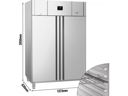 Nerezová lednice - 8x GN 2/1 - 1220 litrů - se 2 dveřmi
