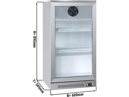 Barová chladnička - 600 x 510 x 895 mm, 126 litrov - s 1 sklenenými dvierkami