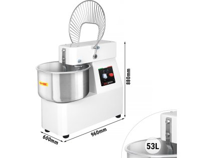 Hnětací stroj na těsto - 53L / 44 kg - 2 rychlosti - s pevným kotlem