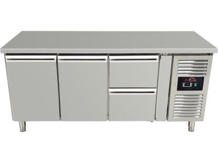 Refrigerated table, 2 doors and 2 drawers on the right