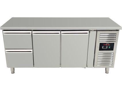 Refrigerated table, 2 doors and 2 drawers on the left