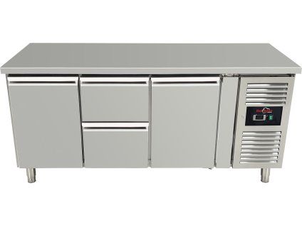 Refrigerated table, 2 doors and 2 drawers in the middle