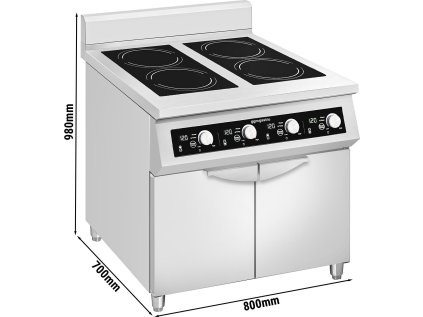 Indukčný sporák - 20 kW - 4 varné polia