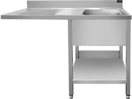 Nerezový dřez k myčce nádobí - 1,2 m, 1 umyvadlo vpravo, hloubka 60 cm