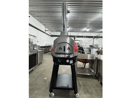 Plynová pec na pizzu Červená - včetně podestavby- Výška: 0,77m