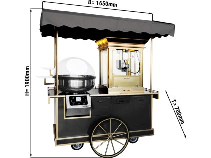 Vozík na popcorn a cukrovou vatu včetně osvětlení