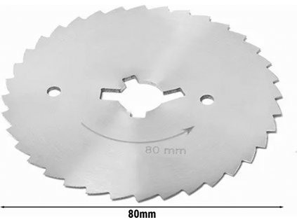 Kulatý řezací nůž s vroubkovanou čepelí - O 80 mm pro elektrický kebab nůž