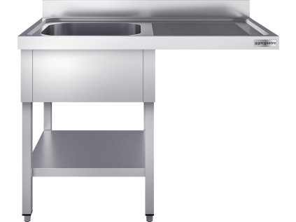 Nerezový dřez k myčce nádobí 1,2 m, 1 umyvadlo vlevo, hloubka 60 cm