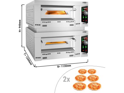 Plynová pizza pec 6 + 6x34cm (hluboká)