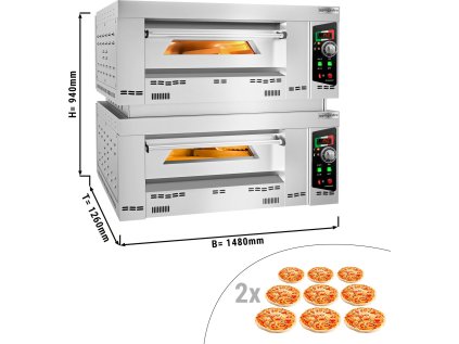 Plynová pizza pec 9 + 9x34cm