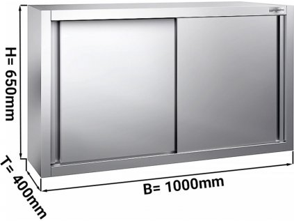 Nerezová skrinka PREMIUM 1,0 m - s posuvnými dverami - vysoká 0,65 m