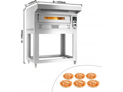 Plynová pizza pec s digestorom - 6x 35 cm