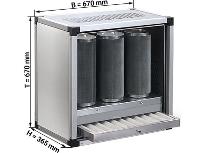 Systém čištění odpadního vzduchu 1400 m3 - bez motoru (s filtrem s aktivním uhlím)