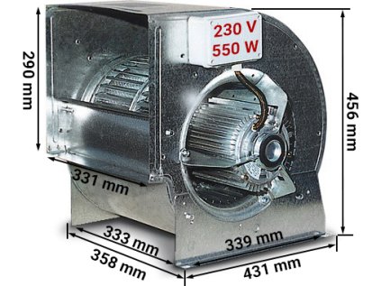 Radiální ventilátor 3200 m3 za hodinu - pro vzduchové skříně